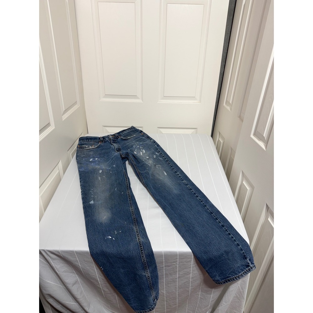 Vintage Levis 550 Relaxed Fit Jeans Men 31x34 USA Made Paint Splatter Distressed
